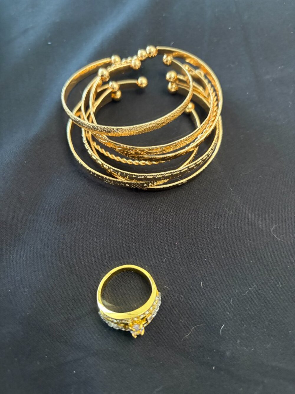 "Golden Hour" Outfit | Metallic Gold Halter Mini Dress + Bangles + Rings | 22 - Picture 9 of 12